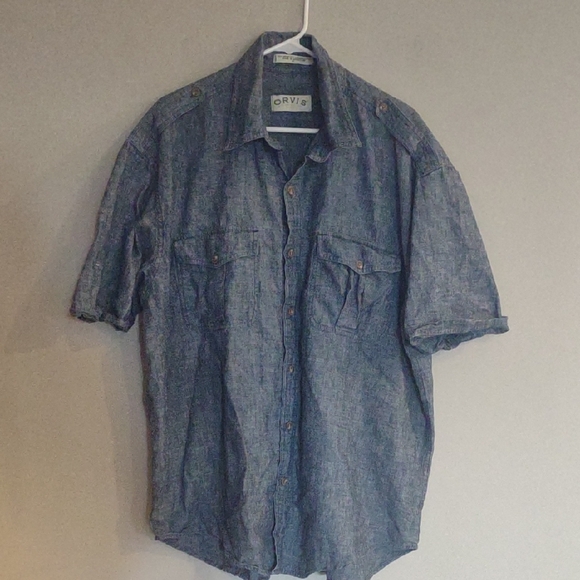 Orvis Other - Orvis Men's Xlg Short Sleeve Blue‎ Button Down Shirt